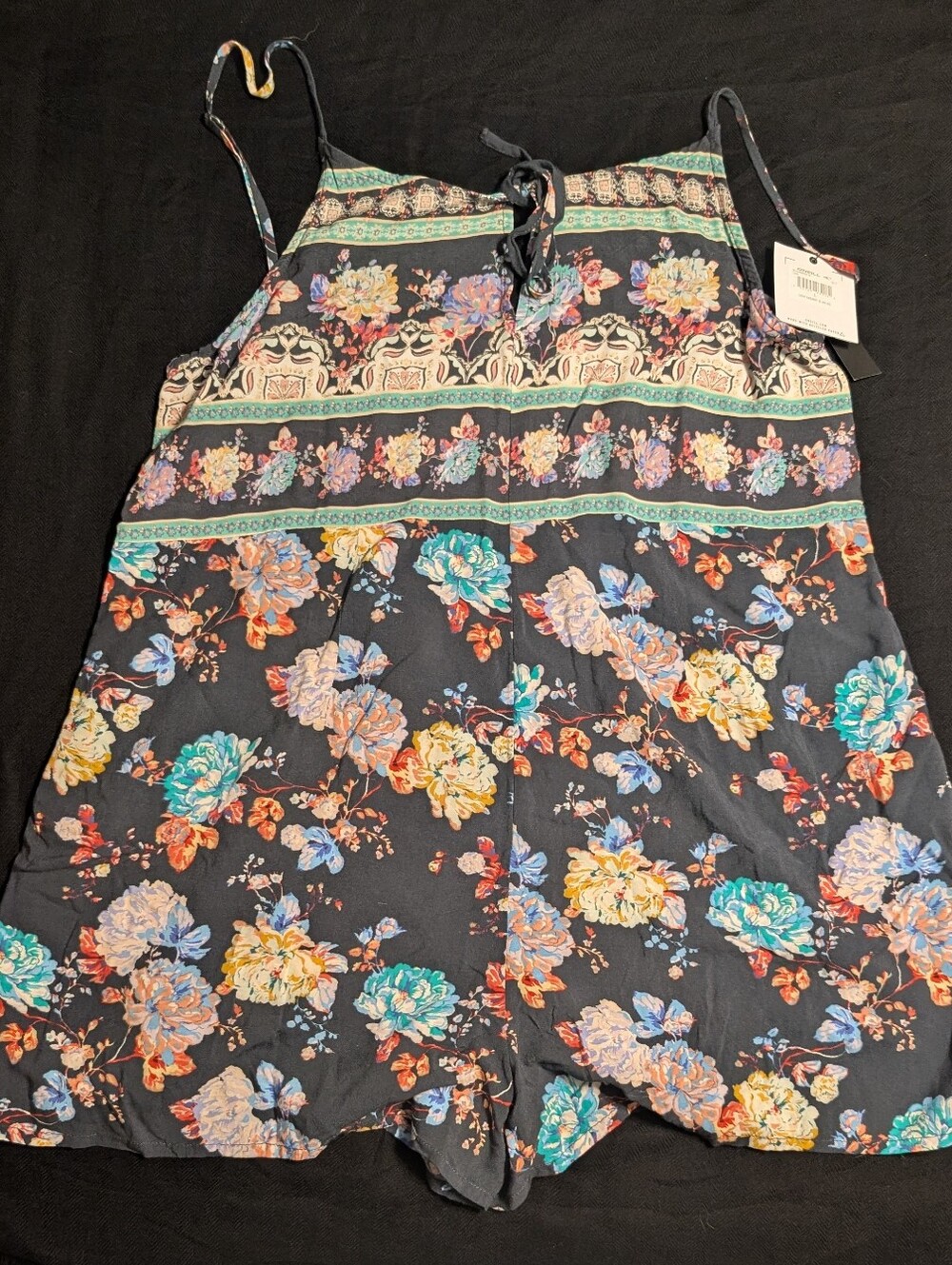 NWT O'Neill Liam Slate Gray Floral 🪷 Tank Romper Large